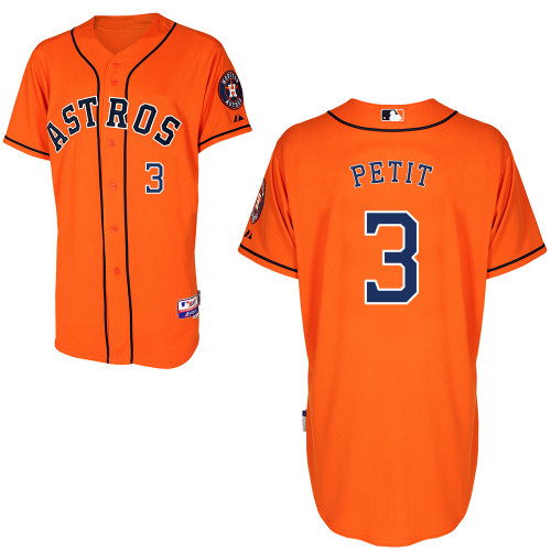 Gregorio Petit #3 MLB Jersey-Houston Astros Men's Authentic Alternate Orange Cool Base Baseball Jersey